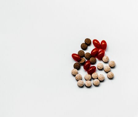 pills of different colors and compositionの写真素材
