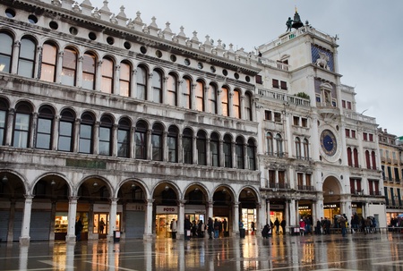 Rainy evening at San Marco square. Venice.のeditorial素材