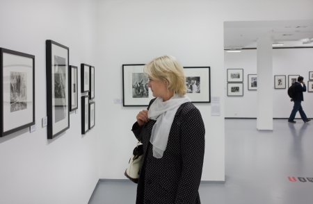 At the exhibition. Moscow House of Photography.のeditorial素材