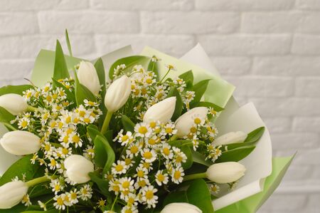 mix of summer flowers bouquetの写真素材