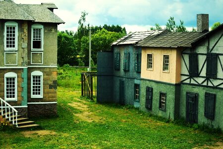 the old abandoned city without peopleの写真素材