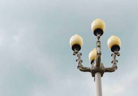 retro street lamp in parkの写真素材