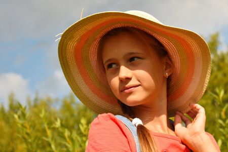 Portrait of a cute teen girl outdoor.
