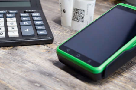 The device of reception of payments online acquiring in storeのeditorial素材
