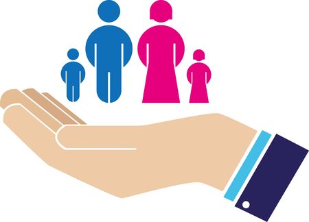 Friendly parents and children of the Logo. Family day
