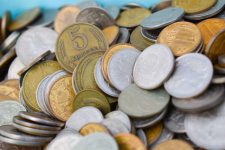 Coins gone from use. Numismatics. old coins pileのeditorial素材