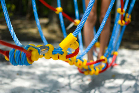 children playground. Children play outdoor vacation. Fun childhood in summerの写真素材