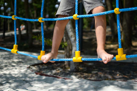 children playground. Children play outdoor vacation. Fun childhood in summerの写真素材