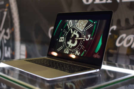 The largest international forum on cryptocurrency and blockchain. Swiss expensive watches. Luxury Swiss watch brand Franck Mullerのeditorial素材