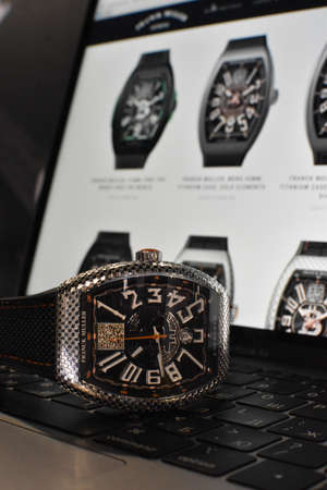 The largest international forum on cryptocurrency and blockchain. Swiss expensive watches. Luxury Swiss watch brand Franck Mullerのeditorial素材