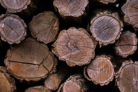 Stump wooden texture and background cross section annual rings and cracks. Natural organic Round cut...