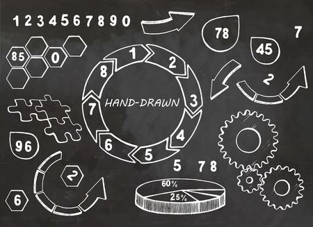Set of hand drawn business elements.のイラスト素材
