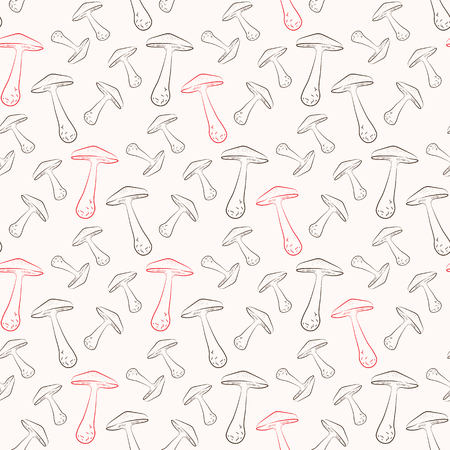 Seamless background with mushrooms. Pattern for continuous replicate. Vectorのイラスト素材