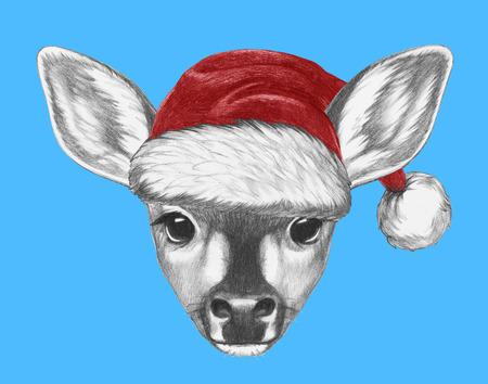 Portrait of Fawn. Hand drawn illustration.の写真素材