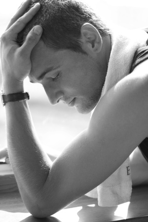 Handsome men in black whiteの写真素材