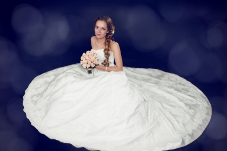 Bride beautiful woman in wedding dress - wedding styleの写真素材