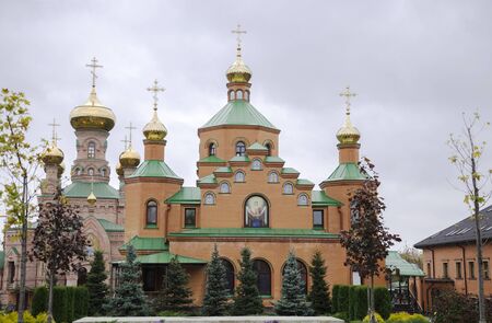Â Beautiful Orthodox Church, Holosiivska Pustyn on the territory of the monastery, one of the...