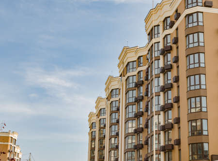 multi-storey building, modern architecture in a big city, close up