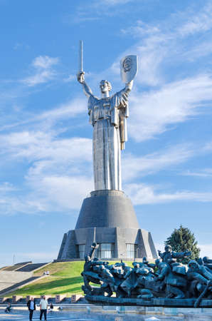 Kiev, Ukraine July 2021: Famous Motherland Monument, also known as Motherland-Mat, at the Ukrainian State Museum of the Great Patriotic War.のeditorial素材