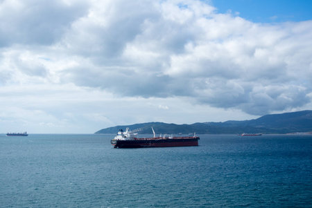 A view to Strait of Gibraltar from Europa Point lighthouse.のeditorial素材