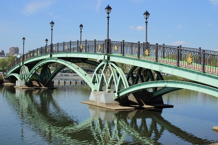 Beautiful bridge with lanterns in the city park
の写真素材