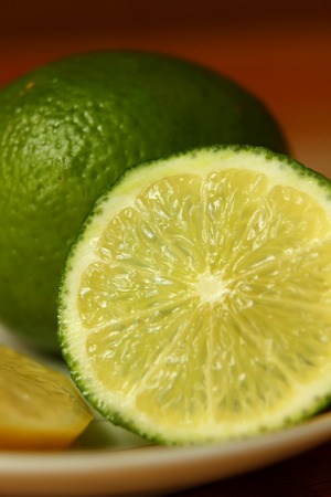 Slice of lime closeup