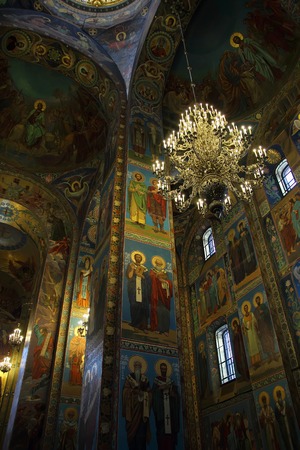 Interior in the Cathedral of Our Savior on Spilled Bloodのeditorial素材