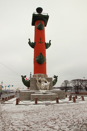 Rostral column,Russia, St. Petersburg, January 28, 2015のeditorial素材