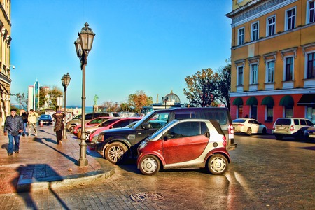 Walk on Catherine Street before descending on the Potemkin Stairs, Odessa Ukraine, October 27, 2014のeditorial素材