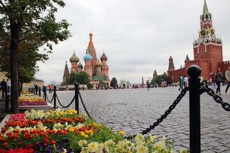 July 7, 2015, Moscow, Russia. View of Red Square and St. Basil's Cathedral.のeditorial素材