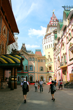 July 3, 2016, Moscow, Russia, Tourists walking on the territory of the Kremlin Ishmael.のeditorial素材