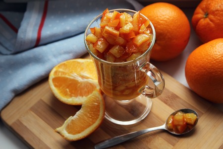 Candied fruits from orange, cooked at home.
の写真素材