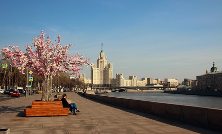 April 10, 2018, Moscow, Russia, View of the skyscraper on the Kotelnicheskaya Embankment and the embankment along the Moscow River ..
のeditorial素材