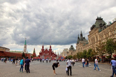 July 6, 2018, Moscow, Russia, View of the Gum Building, Historical Museum and Red Squareのeditorial素材