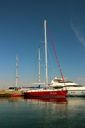 August 16, 2018, Odessa, Ukraine, View of the pier with yachts.のeditorial素材