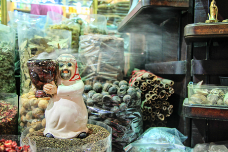 Closeup photo of bags filled with different kinds of spices, spice souk, Bur Dubaiの写真素材