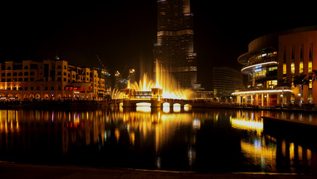 Dubai Fountain Show At Night, UAEの写真素材