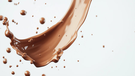 Floating drops of paint in zero gravity, Pantone 17-1230 Mocha Mousse tonesの素材