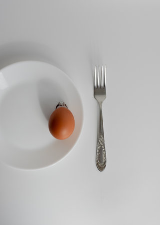 Still life with egg and ring.の写真素材