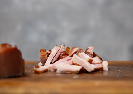 Smoked bacon slicesの写真素材