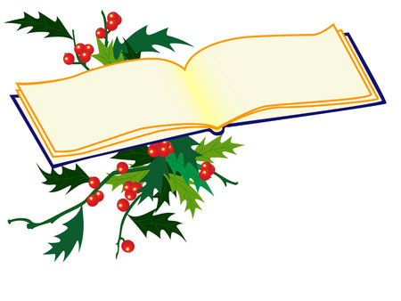 christmas background with holy and bookのイラスト素材