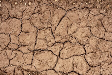 Cracked Dry Clay Ground Soil Background and Texture