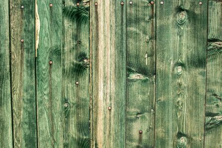 Green Wall Planks Background and Texture. Old Vintage Empty Green Surface.の写真素材