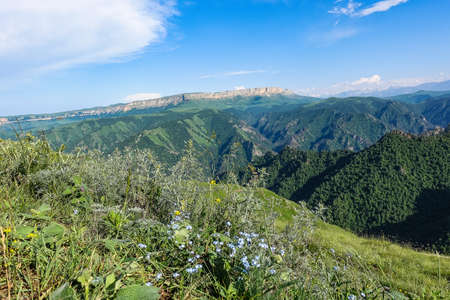 The high-mountain road to the tract of Jily-Su. Kabardino-Balkaria. Russia.