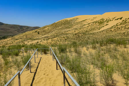 Sand dunes of the Sarykum dune. A natural monument. Dagestan.の写真素材