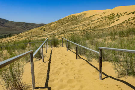 Sand dunes of the Sarykum dune. A natural monument. Dagestan.の写真素材