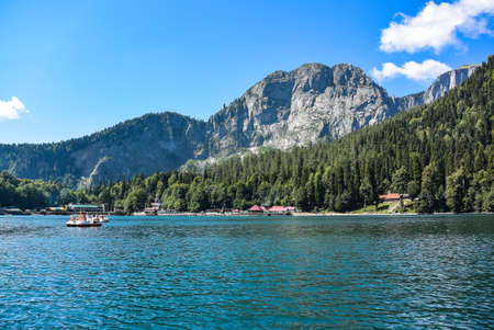 Beautiful mountain Lake Ritsa. Lake Ritsa in the Caucasus Mountains, in the north-western part of Abkhaziaの写真素材