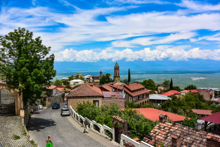 Old fortifications in Sighnaghi, the capital of the Kakheti wine region in Georgia. Caucasian. Alazani Valley. 2019.のeditorial素材