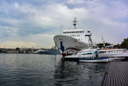 Grafskaya pier in Sevastopol. The Black Sea. Crimea 2019のeditorial素材