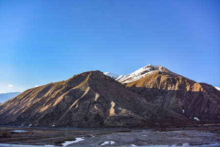 Mountain view from the Georgian military road, beautiful mountain landscape. Caucasian mountains. Georgiaの写真素材
